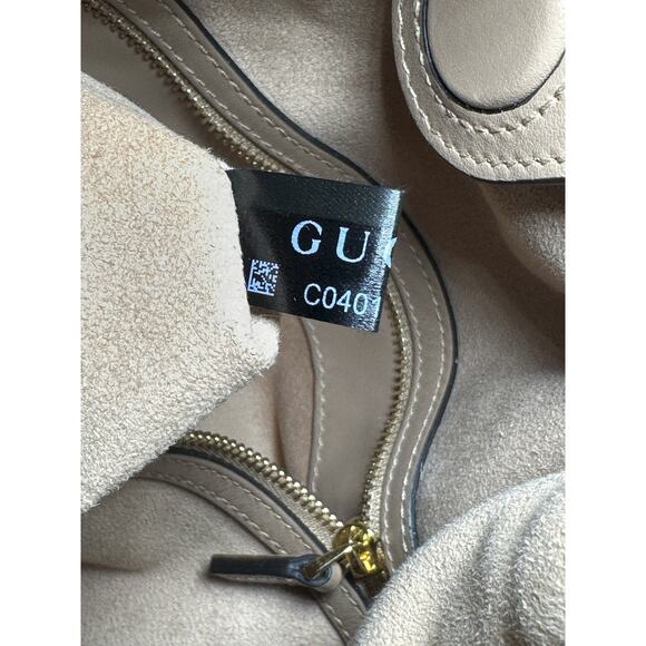 GUCCI Deco Large Camelia Beige Quilted Leather Hobo Tote Chain Shoulder Bag - Picture 11 of 14